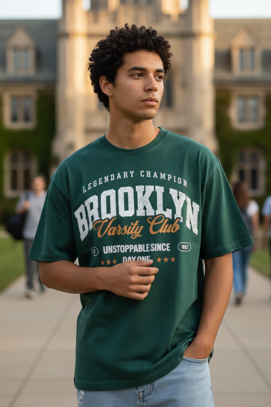 Men’s Unisex Oversized Cotton T-Shirt – Brooklyn Graphic Tee | June First Store