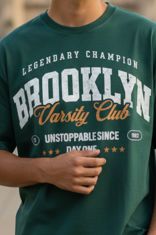 Men’s Unisex Oversized Cotton T-Shirt – Brooklyn Graphic Tee | June First Store