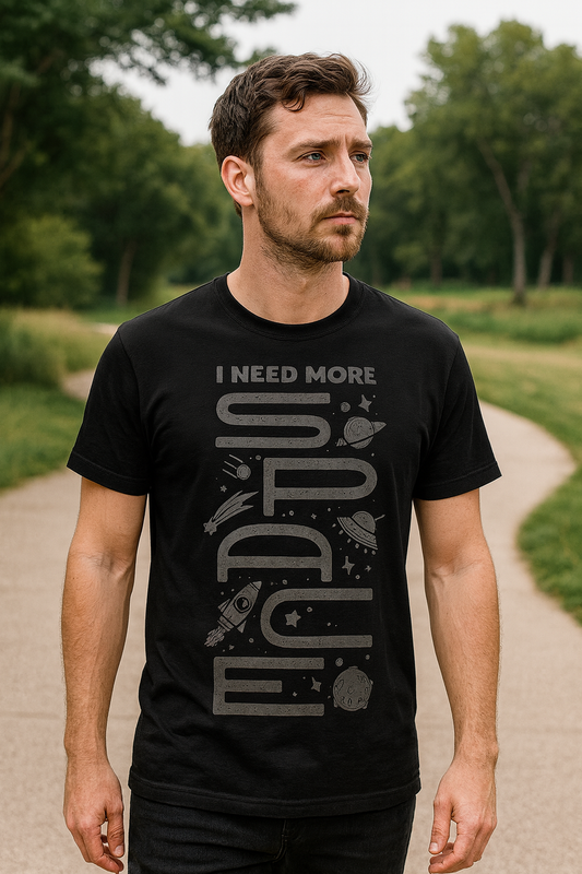 SPACE Unisex Classic T-Shirt - Silver Vinyl print