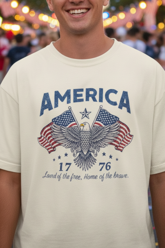 Men’s Unisex Oversized Cotton T-Shirt – USA Graphic Tee | June First Store