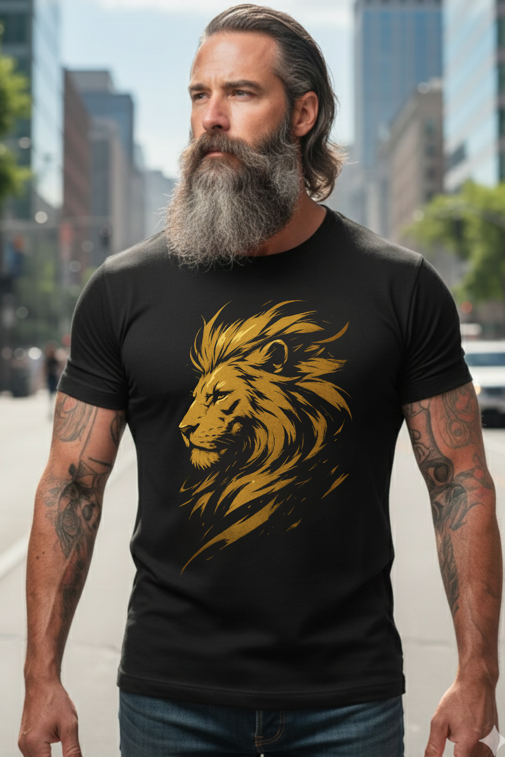 Golden Lion Unisex Supima Cotton T-Shirt | Premium Gold Print | June First Store