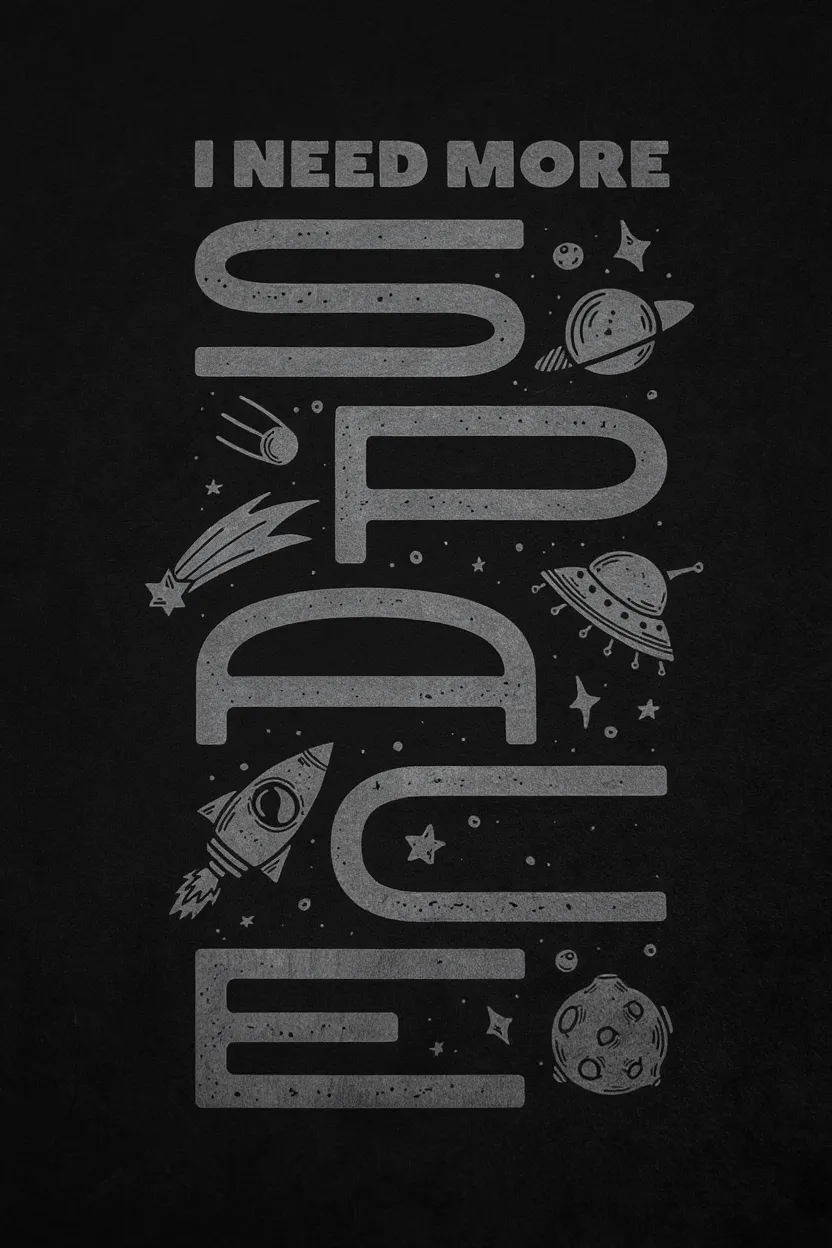 SPACE Unisex Classic T-Shirt - Silver Vinyl print