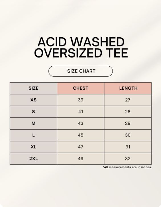 Unisex Acid Washed Oversized Tee