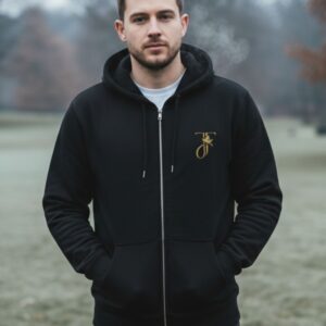 unisex jfs logo zip hoodie embroidered heavyweight