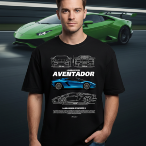 lamborghini aventador oversized unisex graphic t shirt blueprint design