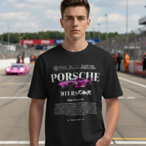 oversized unisex rally graphic t shirt pink 911 rs design