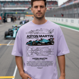 aston martin oversized unisex graphic t shirt f1 blueprint design
