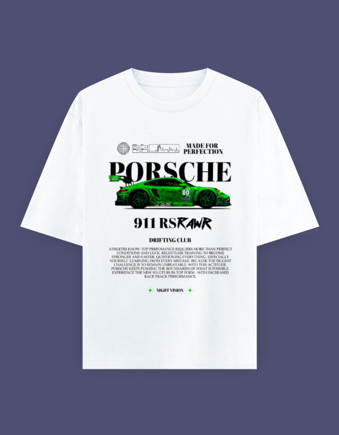 Oversized Unisex Porsche Graphic T Shirt - Image 2