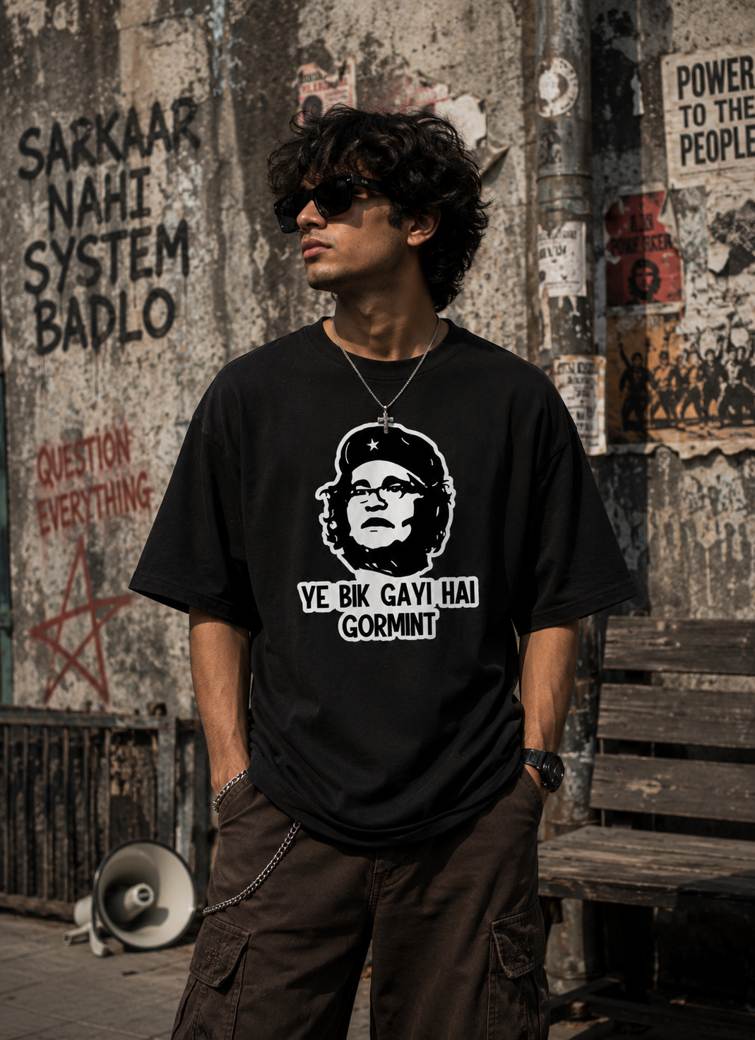 Ye Bik Gayi Hai Gormint Oversized T-Shirt black meme streetwear graphic tee