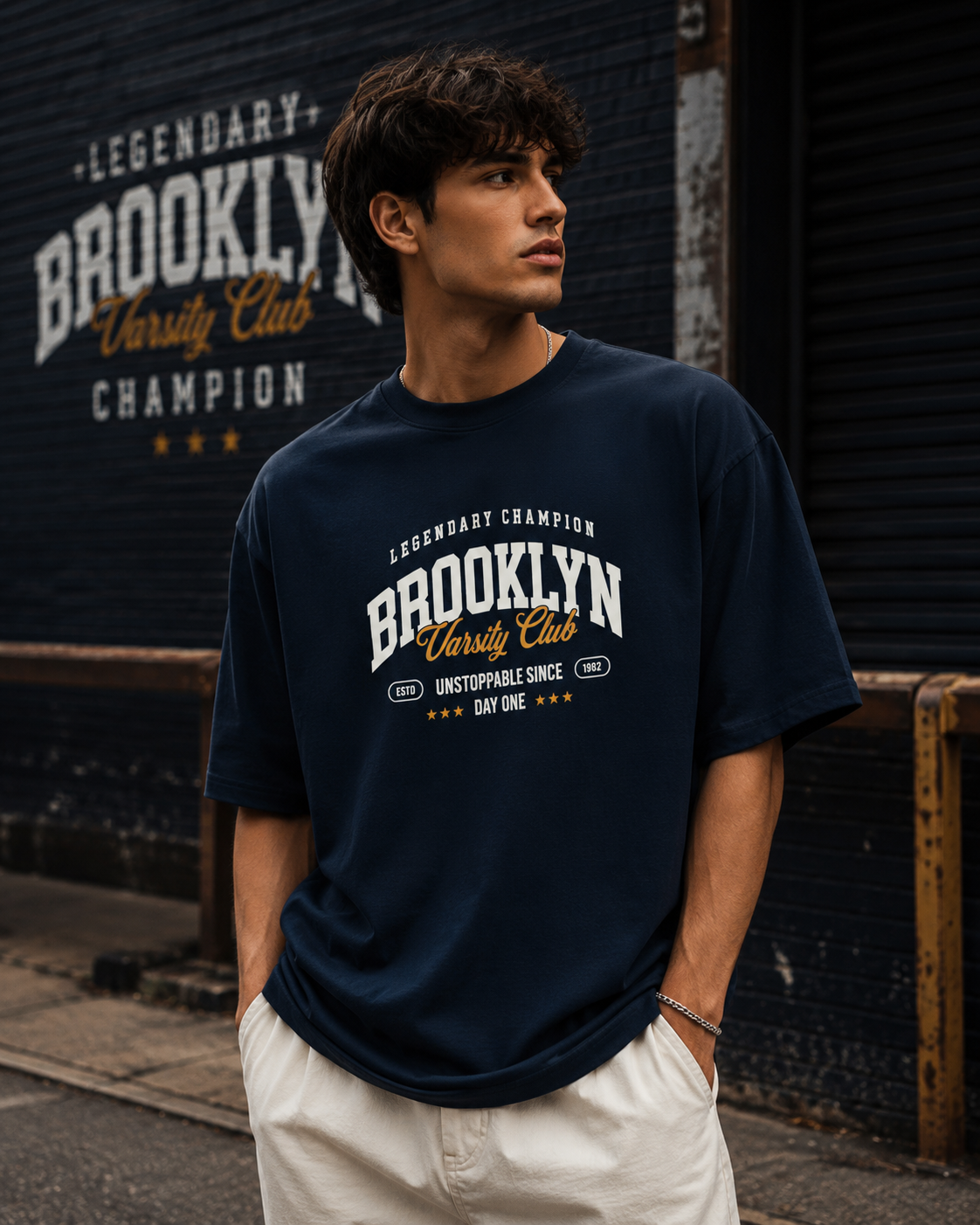 Brooklyn Varsity Club Oversized T-Shirt - Image 3