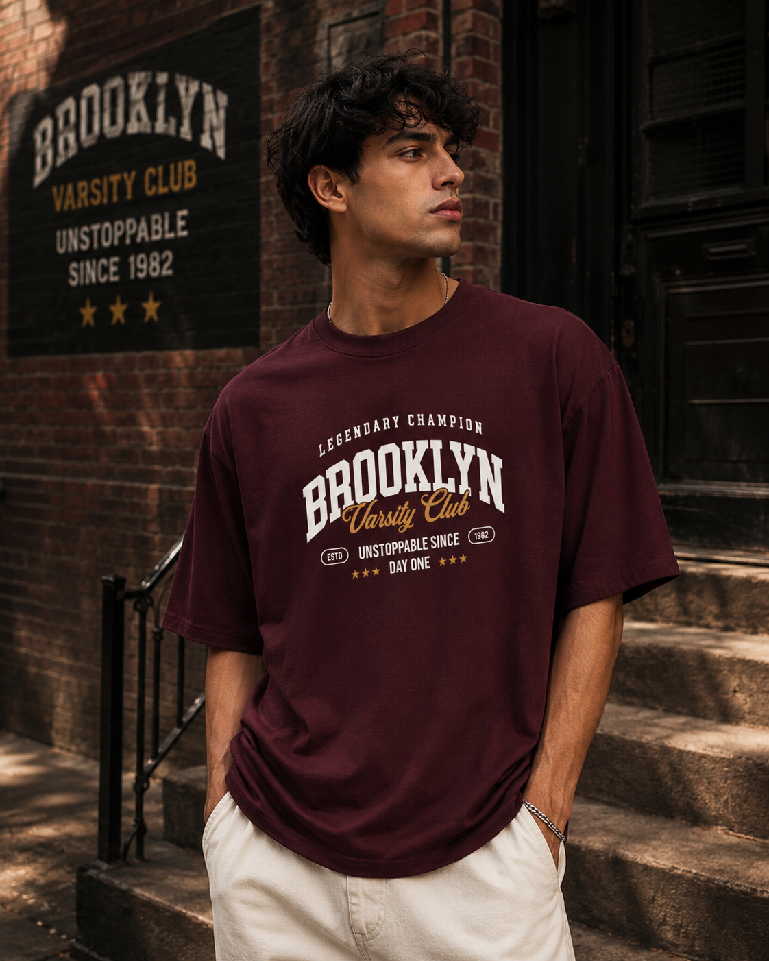 Brooklyn Varsity Club Oversized T-Shirt - Image 5